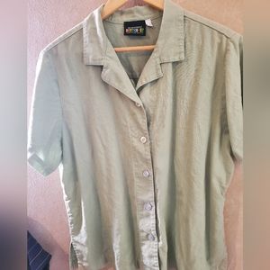 Sage Green Big Bud Press Button-Up